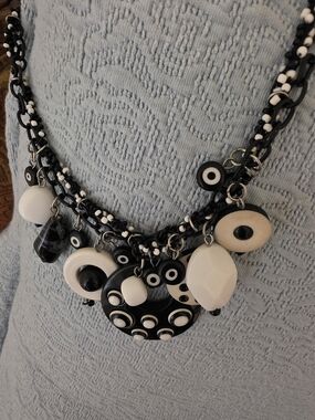 Black & White Statement Necklace - Women Jewelry